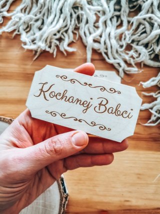 Kochanej Babci - TABLICZKA (2szt) 10cm/12cm/14cm - - - (Dzień Babci Dziadka Dziadków)