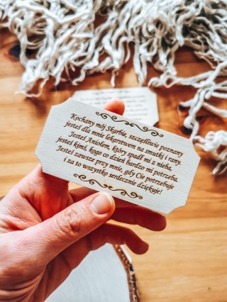 Kochany mój skarbie... wierszyk - TABLICZKA (2szt) 10cm/12cm/14cm - - - (na Ślub, Walentynki, wiersz miłosny walentynkowy)