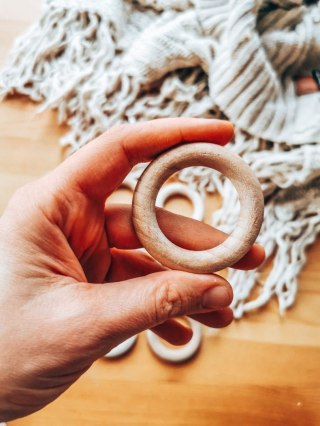 Kółka drewniane 55mm (10szt) - (kółko do makramy kwietnika, kółka, pierścienie na kwietnik, pierścień na głowę głowa aniołka ani