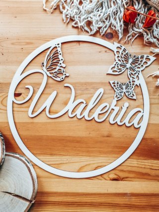 Koło z imieniem - motylki - (obręcz imienna, motyl motyle)
