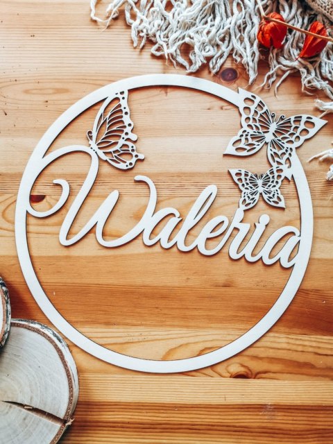 Koło z imieniem - motylki - (obręcz imienna, motyl motyle)