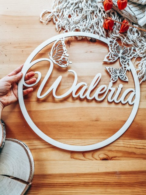 Koło z imieniem - motylki - (obręcz imienna, motyl motyle)