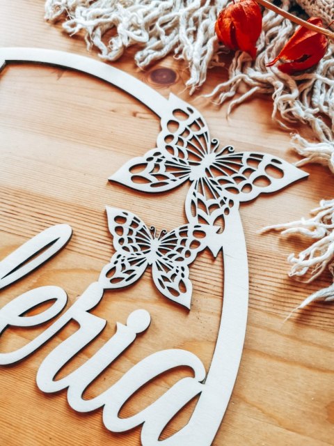 Koło z imieniem - motylki - (obręcz imienna, motyl motyle)