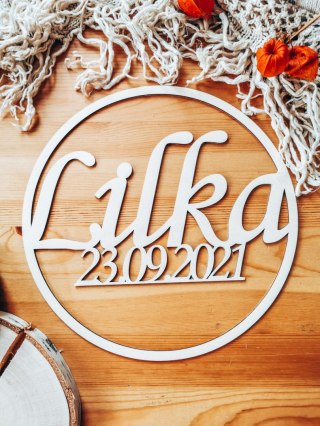 Koło z imieniem - proste bez ozdób - (obręcz imienna)