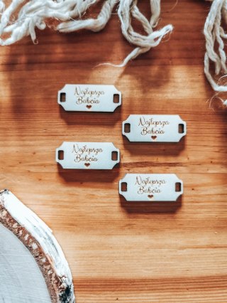 Łącznik do bransoletki /naszyjnika (4szt) - NAJLEPSZA BABCIA - - - (bransoletka, naszyjnik, kolia, baza do kolii, Dzień Babci i 