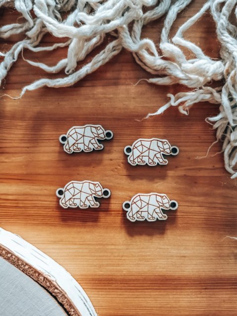 Łącznik do bransoletki /naszyjnika (4szt) - NIEDŹWIEDŹ - - - (bransoletka, naszyjnik, kolia, baza do kolii)