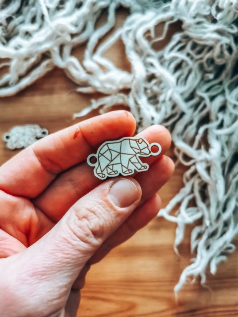 Łącznik do bransoletki /naszyjnika (4szt) - NIEDŹWIEDŹ - - - (bransoletka, naszyjnik, kolia, baza do kolii)