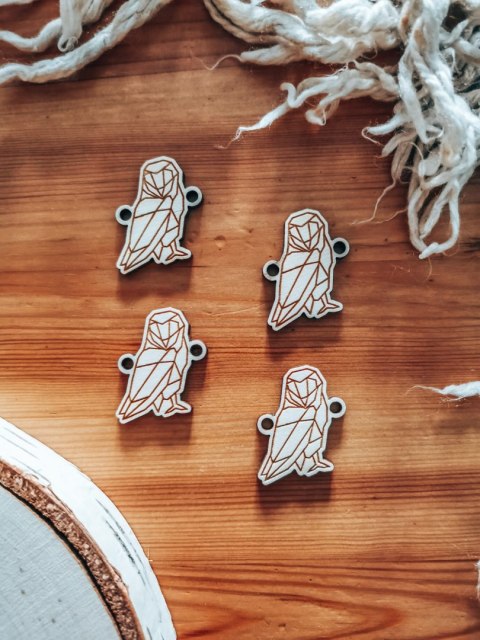 Łącznik do bransoletki /naszyjnika (4szt) - SOWA - - - (bransoletka, naszyjnik, kolia, baza do kolii)