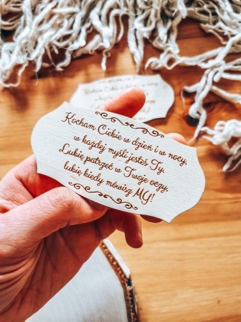 Lubię patrzeć w twoje oczy... wierszyk - TABLICZKA (2szt) 10cm/12cm/14cm - - - (na Ślub Walentynki, wiersz miłosny walentynkowy)