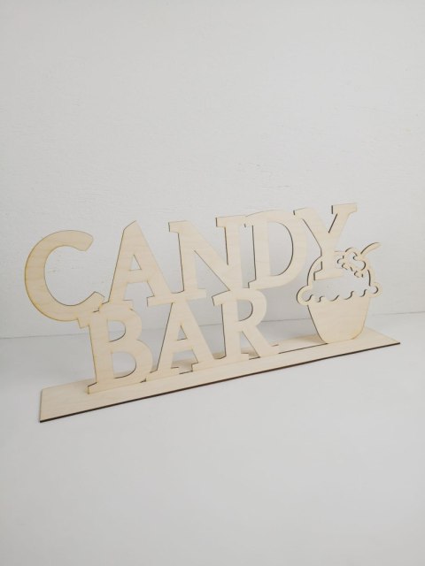 Napis na stół 30-60cm (1szt) - Candy Bar - napis stojący