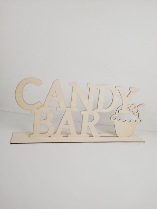 Napis na stół 30-60cm (1szt) - Candy Bar - napis stojący