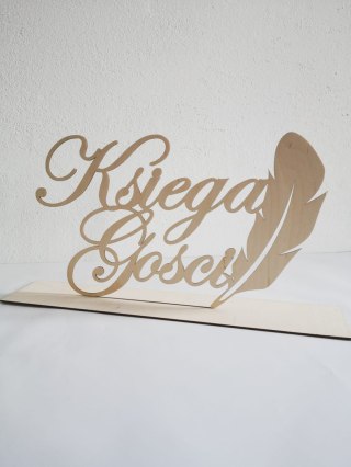 Napis na stół 30-60cm (1szt) - Księga Gości (9 czcionek) - napis stojący