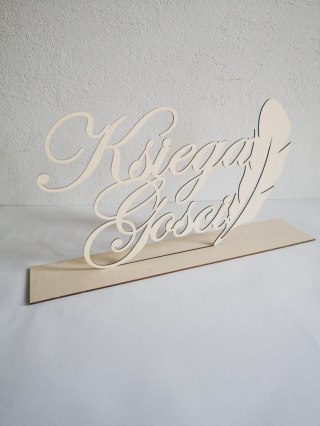 Napis na stół 30-60cm (1szt) - Księga Gości (9 czcionek) - napis stojący