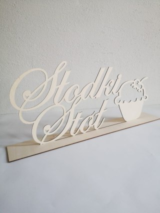 Napis na stół 30-60cm (1szt) - Słodki Stół (9 czcionek) - napis stojący