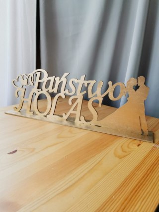 Napis stojący 30-60cm (1szt) - Imienny 02 wzór Para Młoda - napis na stół Pary Młodej