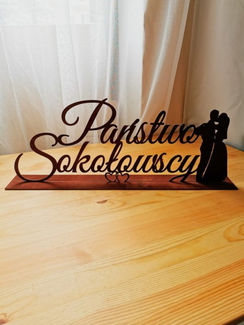 Napis stojący 30-60cm (1szt) - Imienny 02 wzór Para Młoda - napis na stół Pary Młodej