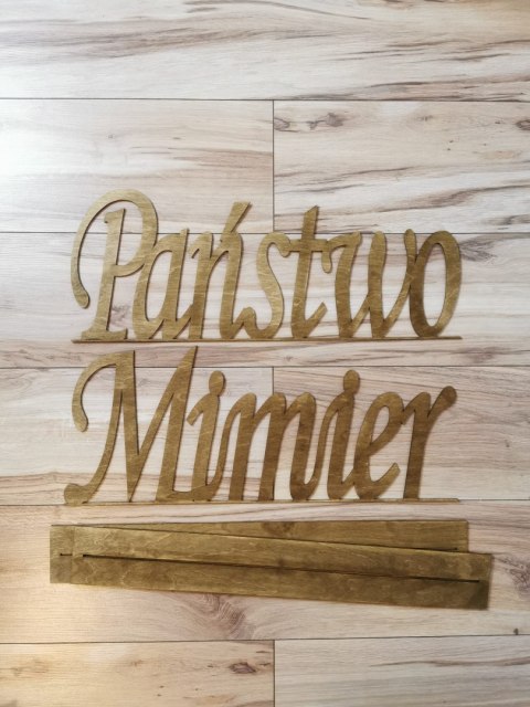 Napis stojący 30-60cm (1szt) - Imienny ZESTAW dwa napisy - napis na stół Pary Młodej