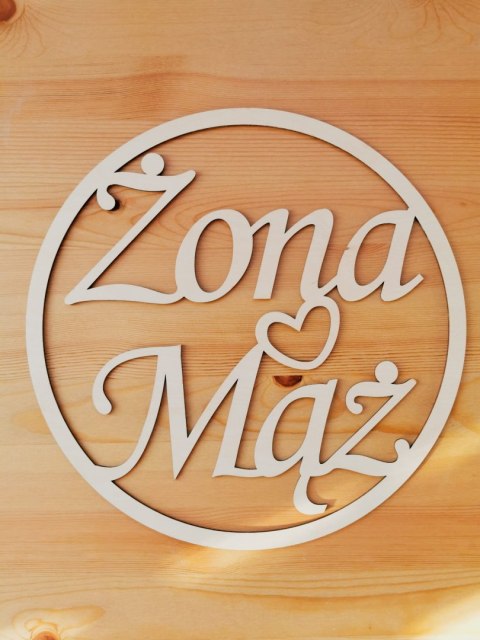 Obręcz (1szt) - Mąż Żona z sercem