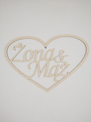 Obręcz (1szt) - serce Żona & Mąż