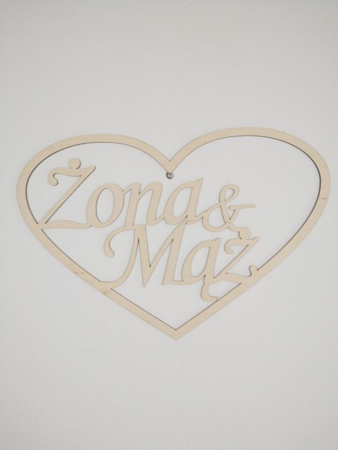 Obręcz (1szt) - serce Żona & Mąż