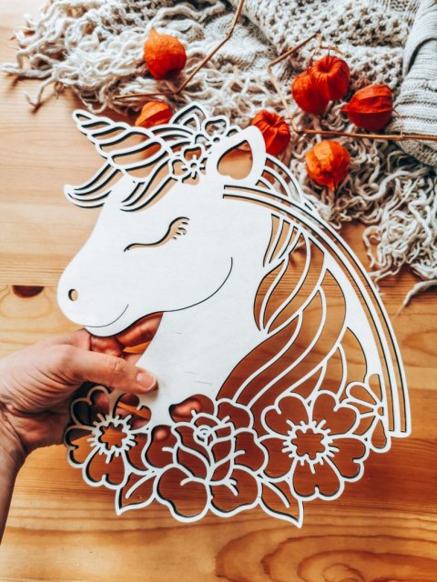 Organizer na spinki - Jednorożec - baza do makramy