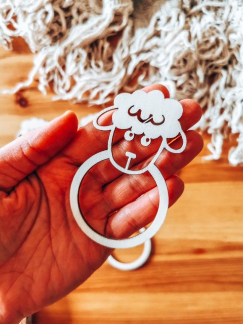 Pierścień na serwetę - baranek 01 (5szt) - baza do zawieszki, breloczka (zawieszka na wielkanoc, dekoracje wielkanocne)