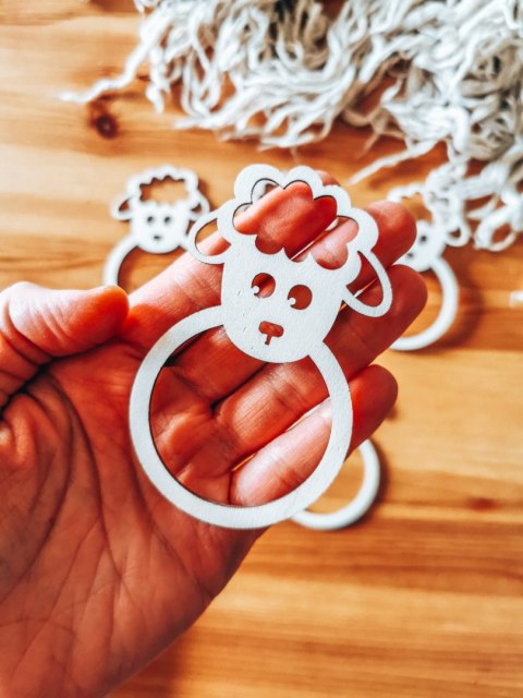 Pierścień na serwetę - baranek 02 (5szt) - baza do zawieszki, breloczka (zawieszka na wielkanoc, dekoracje wielkanocne)