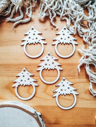 Pierścień na serwetę - choinka (5szt) - baza do bombki, zawieszki, breloczka (Gwiazdka Boże Narodzenie bombka zawieszka, choinka