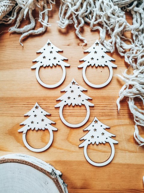 Pierścień na serwetę - choinka (5szt) - baza do bombki, zawieszki, breloczka (Gwiazdka Boże Narodzenie bombka zawieszka, choinka