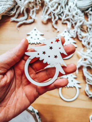 Pierścień na serwetę - choinka (5szt) - baza do bombki, zawieszki, breloczka (Gwiazdka Boże Narodzenie bombka zawieszka, choinka