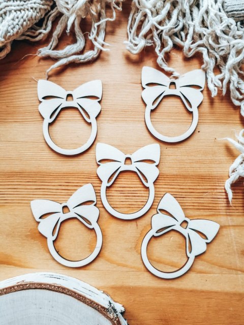 Pierścień na serwetę - kokardka (5szt) - baza do bombki, zawieszki, breloczka (Gwiazdka Boże Narodzenie bombka zawieszka, choink