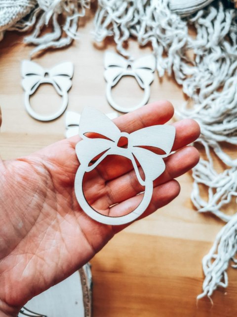 Pierścień na serwetę - kokardka (5szt) - baza do bombki, zawieszki, breloczka (Gwiazdka Boże Narodzenie bombka zawieszka, choink