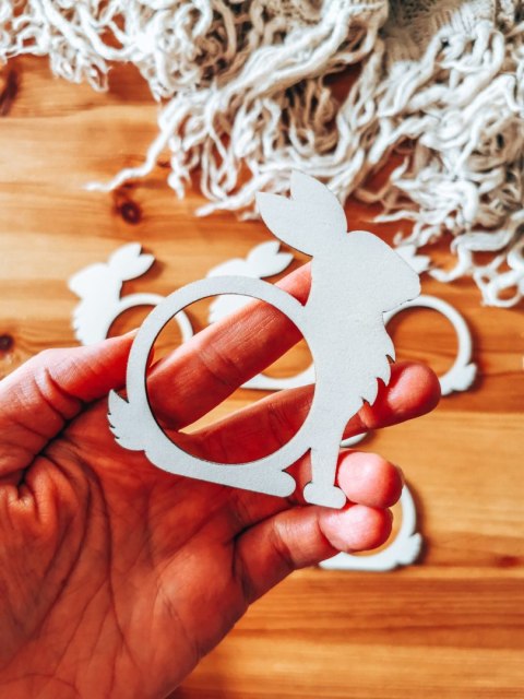 Pierścień na serwetę - królik 01 (5szt) - baza do zawieszki, breloczka (zawieszka na wielkanoc, dekoracje wielkanocne)