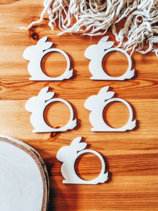 Pierścień na serwetę - królik 02 (5szt) - baza do zawieszki, breloczka (zawieszka na wielkanoc, dekoracje wielkanocne)