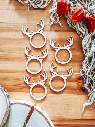 Pierścień na serwetę - rogi renifera (5szt) - baza do bombki, zawieszki, breloczka (Gwiazdka Boże Narodzenie bombka zawieszka, c