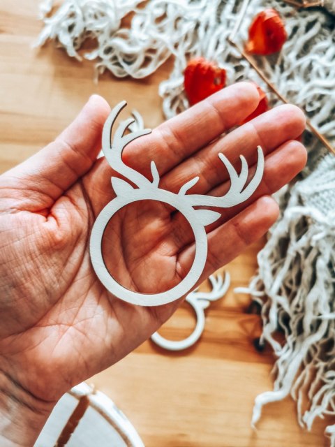 Pierścień na serwetę - rogi renifera (5szt) - baza do bombki, zawieszki, breloczka (Gwiazdka Boże Narodzenie bombka zawieszka, c