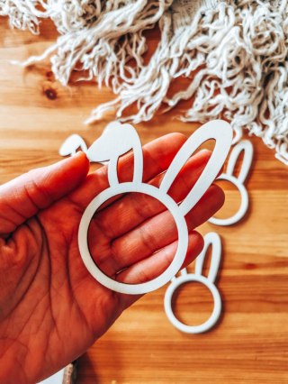 Pierścień na serwetę - uszy królika 01 (5szt) - baza do zawieszki, breloczka (zawieszka na wielkanoc, dekoracje wielkanocne)