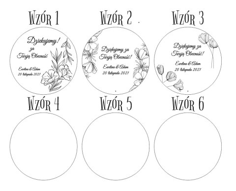 Podziękowanie MAGNES (3 wzory) - KWIATY kolor - (podziękowanie ślubne dla gości, prezent)