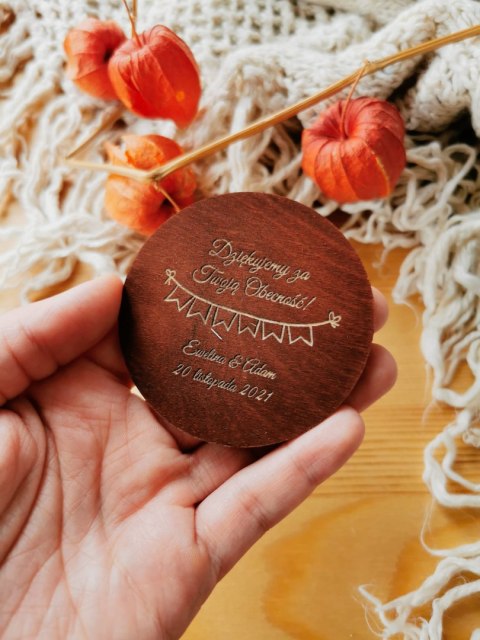 Podziękowanie MAGNES (5 wzorów) - LOVELY kolor - (podziękowanie ślubne dla gości, prezent)