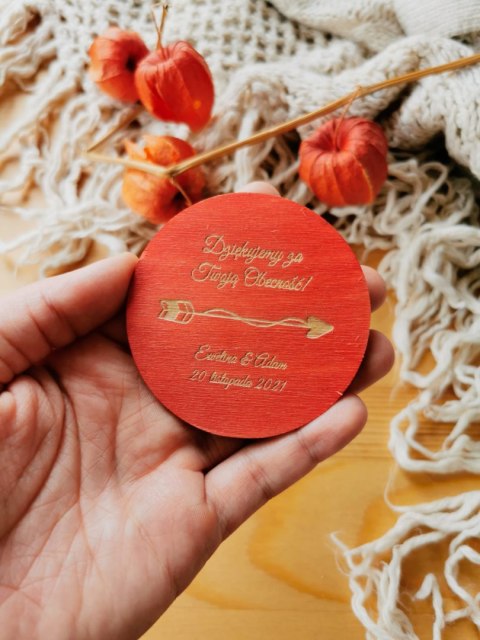 Podziękowanie MAGNES (5 wzorów) - LOVELY kolor - (podziękowanie ślubne dla gości, prezent)