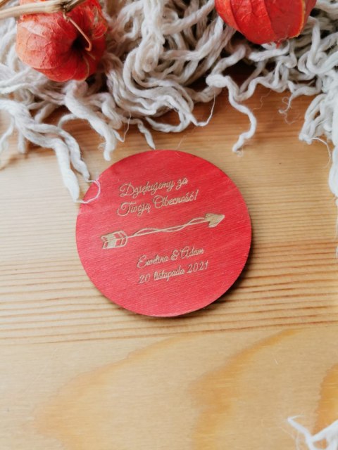 Podziękowanie MAGNES (5 wzorów) - LOVELY kolor - (podziękowanie ślubne dla gości, prezent)