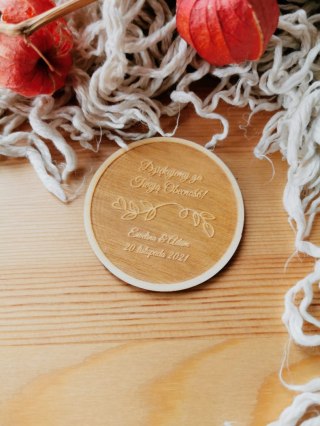 Podziękowanie MAGNES (5 wzorów) - LOVELY odwrócony grawer - (podziękowanie ślubne dla gości, prezent)
