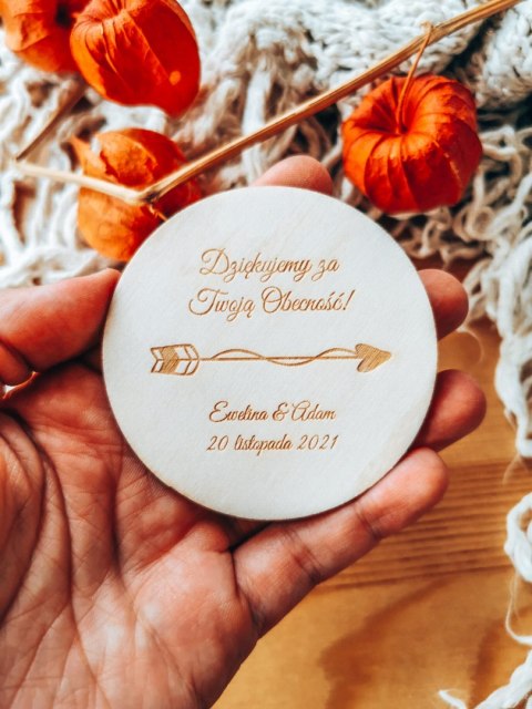 Podziękowanie MAGNES (5 wzorów) - LOVELY - (podziękowanie ślubne dla gości, prezent)