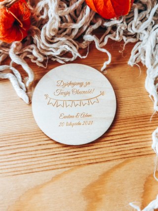 Podziękowanie MAGNES (5 wzorów) - LOVELY - (podziękowanie ślubne dla gości, prezent)