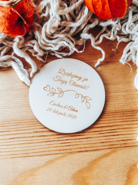 Podziękowanie MAGNES (5 wzorów) - LOVELY - (podziękowanie ślubne dla gości, prezent)