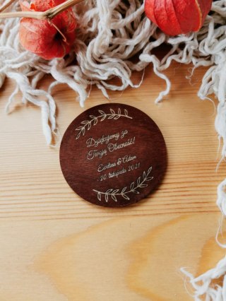 Podziękowanie MAGNES (6 wzorów) - WIANKI kolor - (podziękowanie ślubne dla gości, prezent)