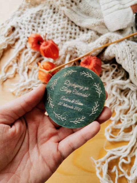 Podziękowanie MAGNES (6 wzorów) - WIANKI kolor - (podziękowanie ślubne dla gości, prezent)