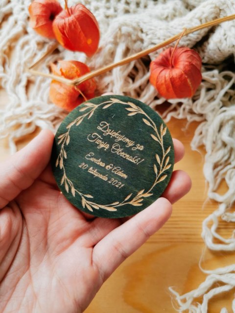 Podziękowanie MAGNES (6 wzorów) - WIANKI kolor - (podziękowanie ślubne dla gości, prezent)