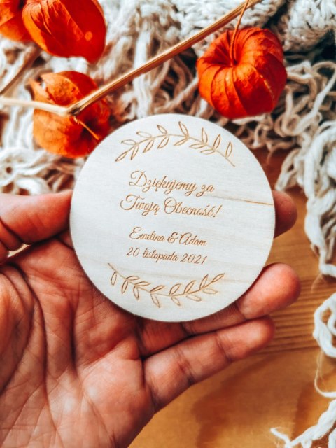 Podziękowanie MAGNES (6 wzorów) - WIANKI - (podziękowanie ślubne dla gości, prezent)