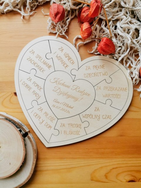 Podziękowanie dla Rodziców - PUZZLE serce